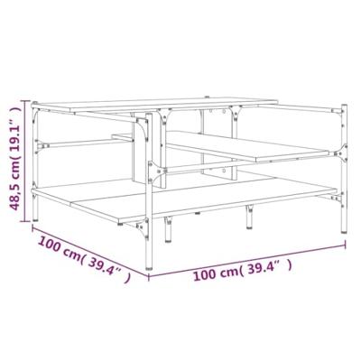 Salontafel 100x100x48,5 cm bewerkt hout sonoma eikenkleurig