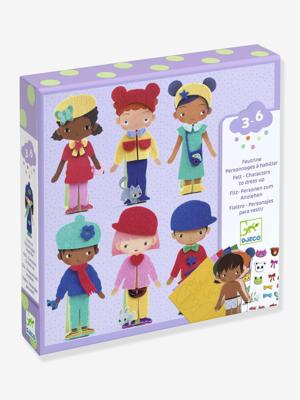 Personages om aan te kleden in DJECO-vilt paars