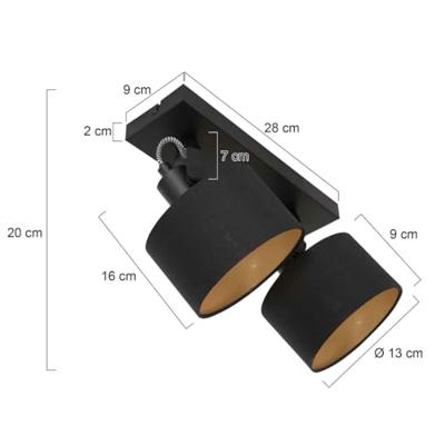 Steinhauer Zwarte plafondlampOrnoir 2-lichts - 3334ZW