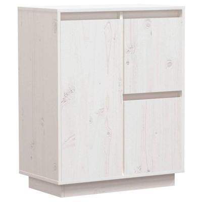 Dressoir 60x34x75 cm massief grenenhout wit