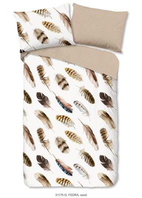 Good Morning Dekbedovertrek "veren" - Zand - (140x200/220 cm) - Katoen