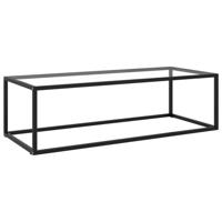 Salontafel met gehard glas 120x50x35 cm zwart - thumbnail