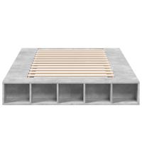 Bedframe bewerkt hout betongrijs 135x190 cm - thumbnail