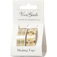 Vivi Gade Masking tape, ranken en stippen - folie, b: 15 mm, goud, 2x4 m/ 1 doos - thumbnail