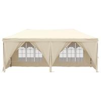 Partytent inklapbaar met zijwanden 3x6 m crmekleurig - thumbnail