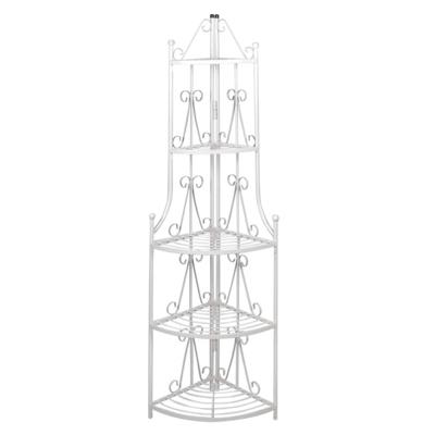 VidaXL Hoekig plantenrek romy (wit)