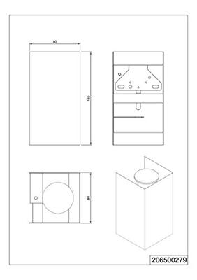 Trio Gouden wandspotCleo Up-down vierkant - 206500279