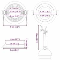 VidaXL Spotje 6 pcs zwart 9 x 9 x 2 cm aluminium - thumbnail
