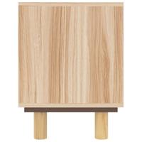Tv-meubel 80x30x40 cm massief grenenhout en rattan bruin - thumbnail