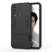 Schokbestendige PC + TPU Case voor Huawei Nova 4 met houder (zwart) - thumbnail