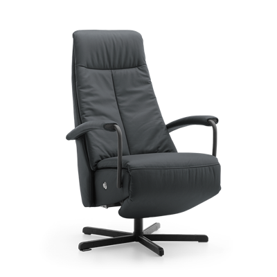 Relaxstoel C-100 Zwart Leer Relaxstoel C-100 Zwart Leer