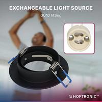 Set van 6 Miro smart inbouwspots - Wifi + Bluetooth - RGBWW - GU10 - Kantelbaar - Google Home, Amazon Alexa en Siri - IP20 voor binnen - Zwart - Plafondspots - thumbnail