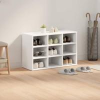 VidaXL Schoenenkast met plank wit 77,5 x 30 x 51 cm bewerkt hout - thumbnail