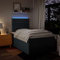 Boxspring met matras stof blauw 80x200 cm - thumbnail