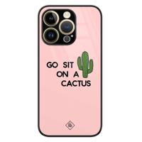 iPhone 14 Pro Max glazen hardcase - Go sit on a cactus - thumbnail