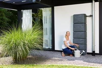 Garantia Slim regenton 300 liter stone decor antraciet
