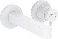 Wastafelmengkraan Inbouw Finoris HansGrohe 2-gats 168 MM Voorsprong Met Afvoerplug Mat Wit - thumbnail