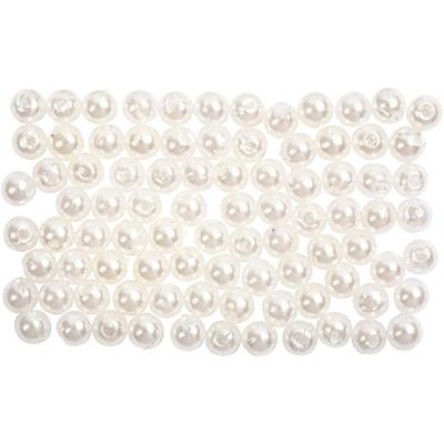 Creativ Company Waskralen, d 4 mm, gatgrootte 0,7 mm, parelmoer, 150 stuk/ 1 doos