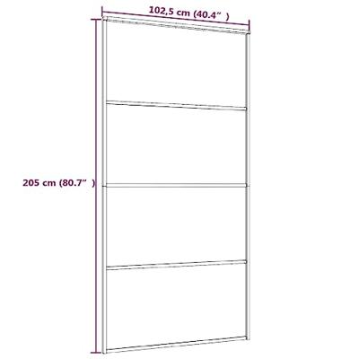 VidaXL Schuifdeur 102,5x205 cm esg-glas en aluminium wit