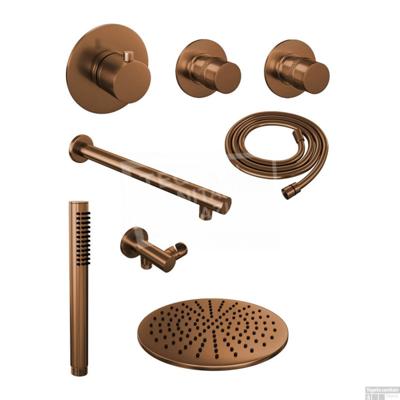 Thermostatisch Inbouwdoucheset Brauer Copper 30cm Hoofddouche Wandarm Staafhanddouche Koper Thermostatisch Inbouwdoucheset Brauer Copper 30cm Hoofddouche Wandarm Staafhanddouche Koper