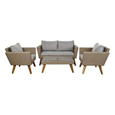 Tafelset met 3 fauteuils DKD Home Decor MB-166666 137 x 66 x 70,5 cm Kristal Hout Synthetische rotan Staal (4 pcs) Tafelset met 3 fauteuils DKD Home Decor MB-166666 137 x 66 x 70,5 cm Kristal Hout Synthetische rotan Staal (4 pcs)