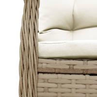 7-delige Tuinset met kussens poly rattan beige - thumbnail