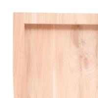 Tafelblad natuurlijke rand 120x40x(2-4) cm massief eikenhout - thumbnail