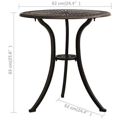3-delige Bistroset gietaluminium bronskleurig - thumbnail