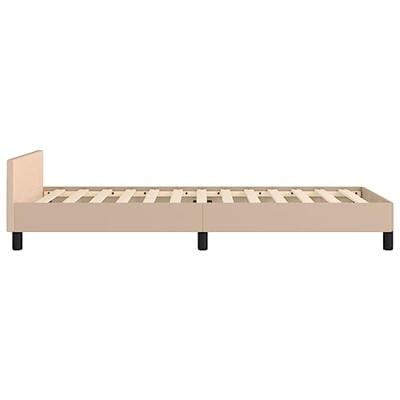 Bedframe met hoofdbord kunstleer cappuccinokleurig 100x200 cm