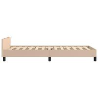 Bedframe met hoofdbord kunstleer cappuccinokleurig 90x200 cm - thumbnail