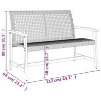 5-delige Loungeset poly rattan en acaciahout zwart - thumbnail