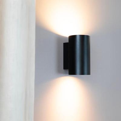 Giove nero by LUSENZ - Up and down licht met karakter - Cilindervormige wandlamp met een mat zwarte coating