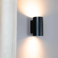 Giove nero by LUSENZ - Up and down licht met karakter - Cilindervormige wandlamp met een mat zwarte coating - thumbnail