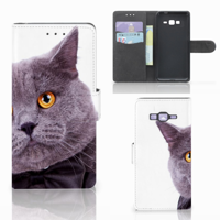 Samsung Galaxy Grand Prime | Grand Prime VE G531F Telefoonhoesje met Pasjes Kat - thumbnail