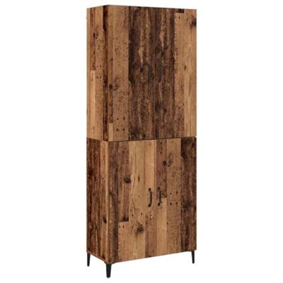 Highboard 2 pcs Oud hout 69,5 x 34 x 180 cm Bewerkt hout