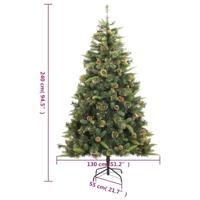 VidaXL Kunstkerstboom met scharnieren en dennenappels 240 cm - thumbnail