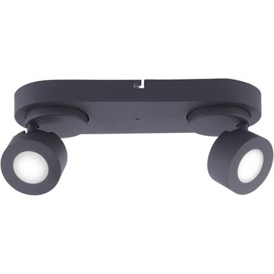 LED Plafondspot WiZ - Smart LED - Trion Sanca - 6W - Aanpasbare Kleur - 2-lichts - Rechthoek - Mat Zwart - Aluminium