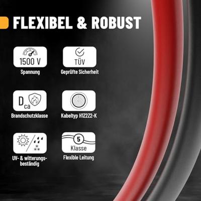 Absina 910001 ABSINA 2x 2 Meter Solarkabel 4mm2 - PV Kabel, Solarleitung, PV Leitung Verlengkabel 4 mm² Kabellengte 2 m Absina 910001 ABSINA 2x 2 Meter Solarkabel 4mm2 - PV Kabel, Solarleitung, PV Leitung Verlengkabel 4 mm² Kabellengte 2 m