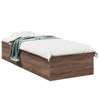 Bedframe bewerkt hout bruin eikenkleur 100x200 cm