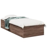 Bedframe bewerkt hout bruin eikenkleur 100x200 cm - thumbnail