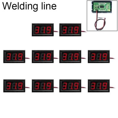 10 stuks 0.56 inch 2 lassen draden digitale Voltage Meter met Shell licht kleurendisplay maatregel Voltage: DC 4.5-30V (rood)