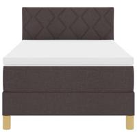 Boxspringbed met matras & LED Donkerbruin 90x200 cm Stof - thumbnail