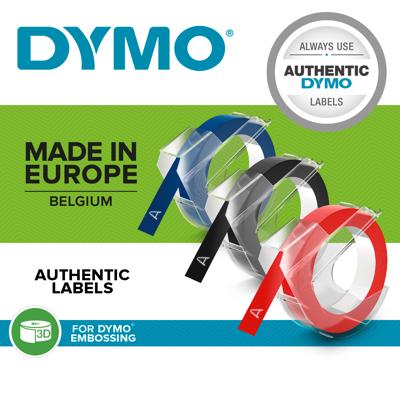 Relieftape dymo embossing vinyl 9mm rood