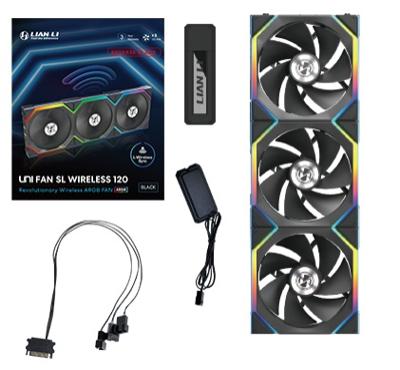 Lian Li UNI FAN SL Wireless Reverse Blade 120mm 3-Pack Black