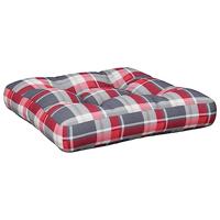 VidaXL Palletkussen 50x50x12 cm stof ruitpatroon rood - thumbnail