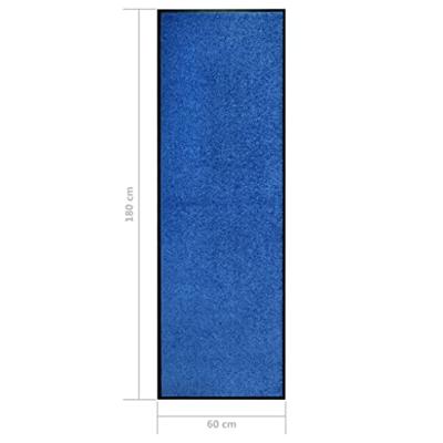 Deurmat wasbaar 60x180 cm blauw