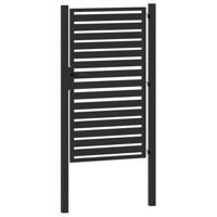 Tuinpoort afsluitbaar 100x150 cm aluminium zwart - thumbnail