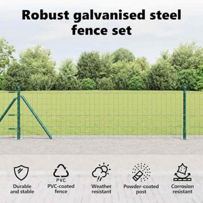 VidaXL Hek met paal groen 0,4 x 10 m staal en pvc