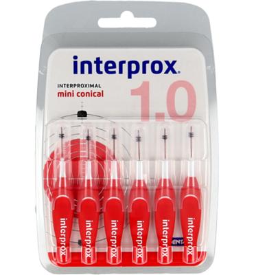 Interprox Mini Conical Rood PHD 1.0 6 Stuks