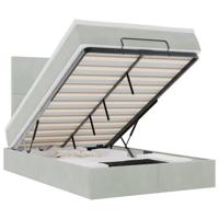 Ottoman bed met matrassen en LED's 80x200cm fluweel lichtgrijs - thumbnail